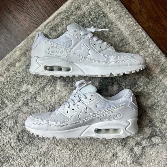 Nike Air Max 90 Women’s All White Sneakers - Picture 6 of 7